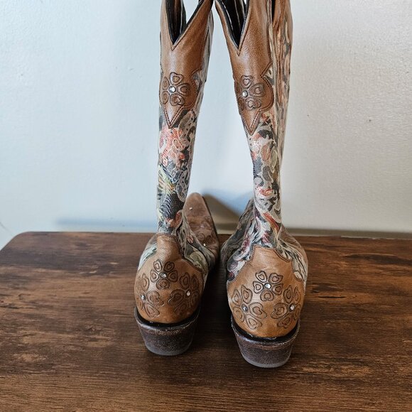 Vintage Pecos Bill Y2K Floral Tapestry Western Boots 6.5 - Picture 5 of 11